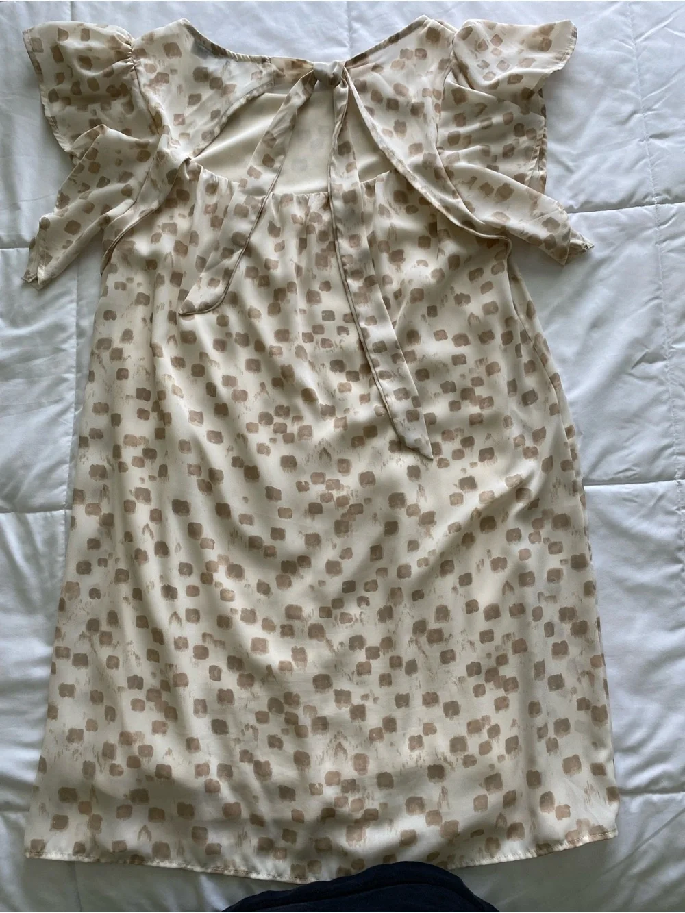 Gilli Cream Mini Dress with‎ Beige Spot Print